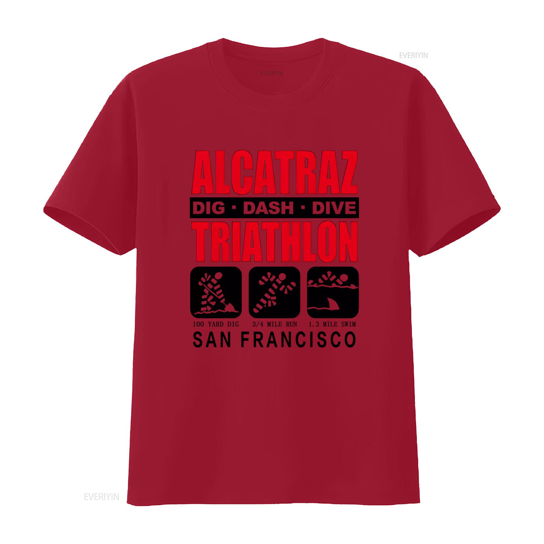 

Mens XL Vintage Alcatraz Triathlon T Shirt Dig Dash Dive San Francisco Design vintage Washed Comfortable streetwear S
