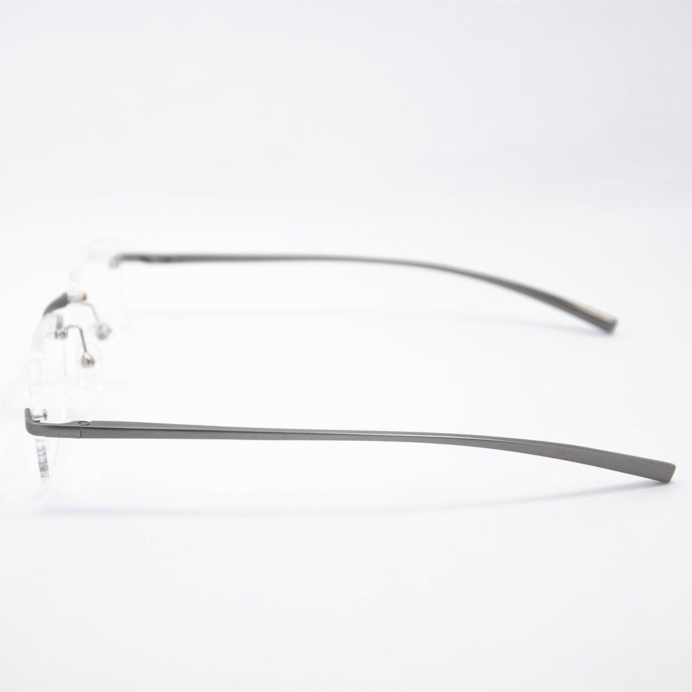 Lightweight Aluminum Frame Rimless Reading Stylish Reading Power Range To Yr6144 [Yellowrock] Glasses, Glasses, "+1.0 +4.0" (Gray, +2.0)