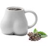 Nordischer Ins-Stil Po-Form ABS Teetasse mit Henkel, Einfarbige Kaffeetasse Trinkwasserbecher, Humorvolles Geschenk für Familie Freunde Liebhaber Paar 300ml