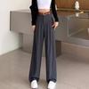 Coffee Wide-leg Pants for Women's In Autumn and Winter New High-waist Drooping Slimming Floor Suit Pants Pear-shaped Body Straight-leg Casual Pants