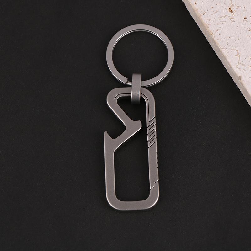 1Pc Titanium Alloy Carabiner Multi-Function Keychain Outdoor Waist Hanging Chain Ring Buckle Beer Bottle Opener Edc Tool