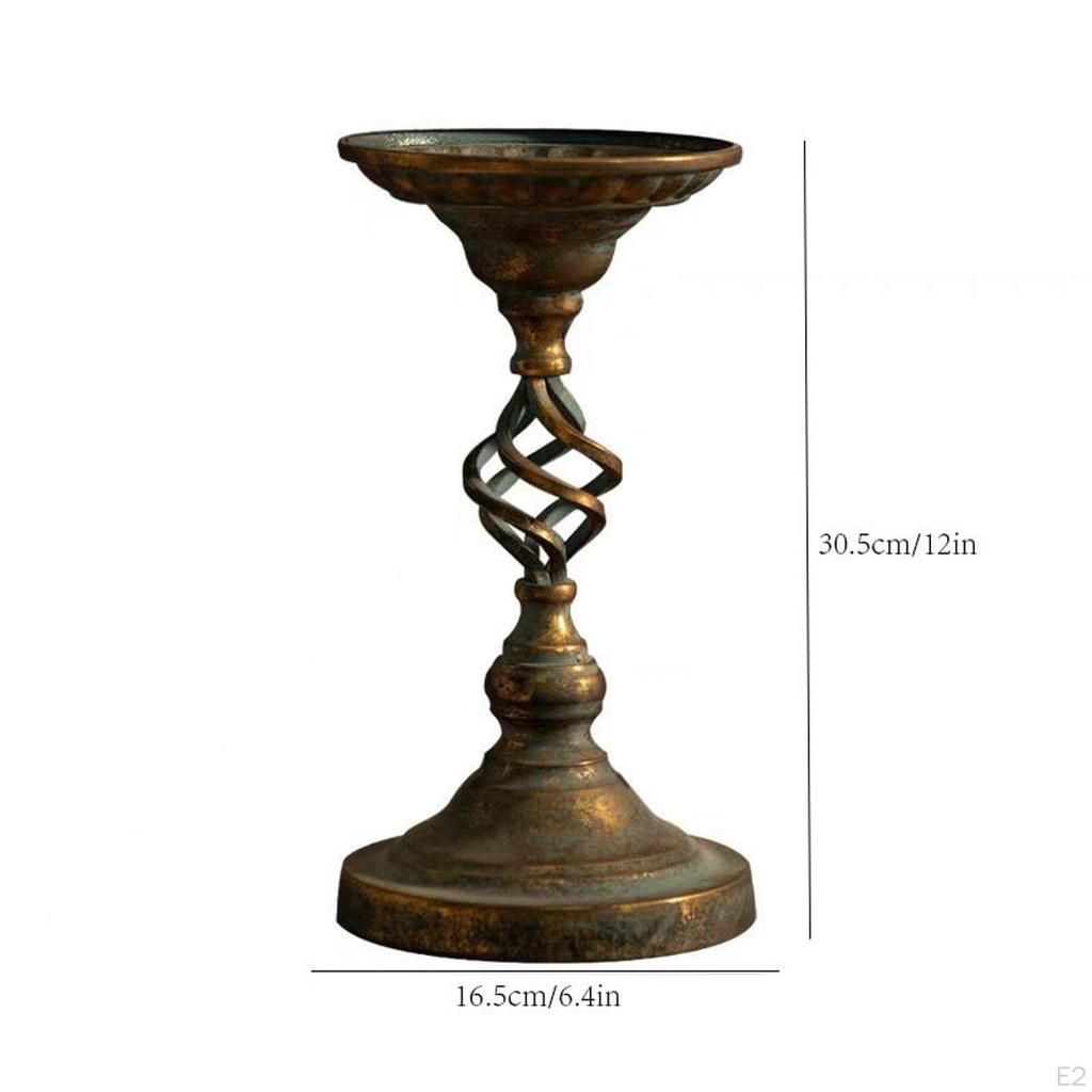Metal Candle Holder Stand Antique Style Retro Table Centerpiece Candlestick for