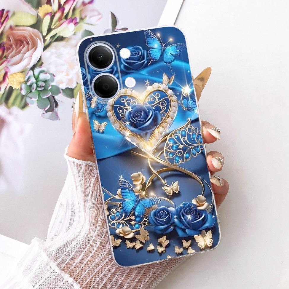 Handyhülle Für Vivo Y05 Hülle Transparent Ästhetisch Mode Schmetterling Süße Katze Cool Bemalt Weich Funda Für Y05 Vivo Hülle