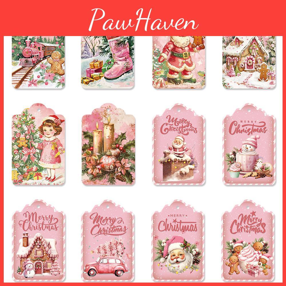 Weihnachtsdekorationen Partyzubehör Vintage Papier Geschenk Anhänger Set