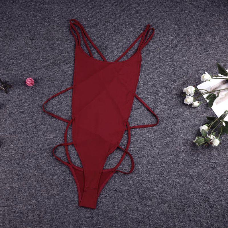 Ženy Erotické kombinézy Spodní prádlo Popruhy Černé body Spací prádlo Erotické pyžamo Sexy spodní prádlo Žena Letní plážové plavky bez rukávů Žena