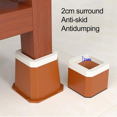 1Pc/2Pcs Furniture Riser Mute Wear-resistant Non-slip Bottom Groove Design Strong Height Adjust Plastic Block Home Appliance Sofa Heightening Foot
