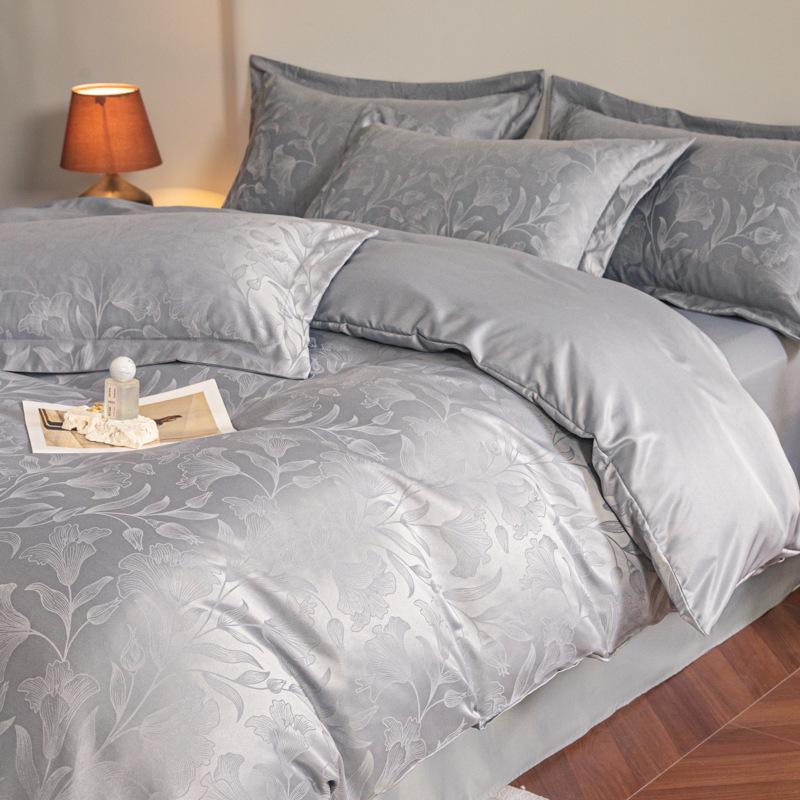 2026 Luxury Silk & Cotton Jacquard Bedding Set - Soft, Skin-Friendly & Comfortable