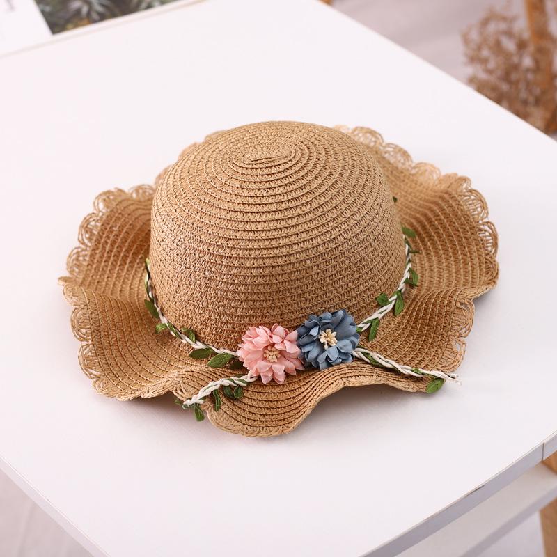2020 Summer Parent-Child Bow Fisherman Hat with Wavy Edge and Cute Small Bag