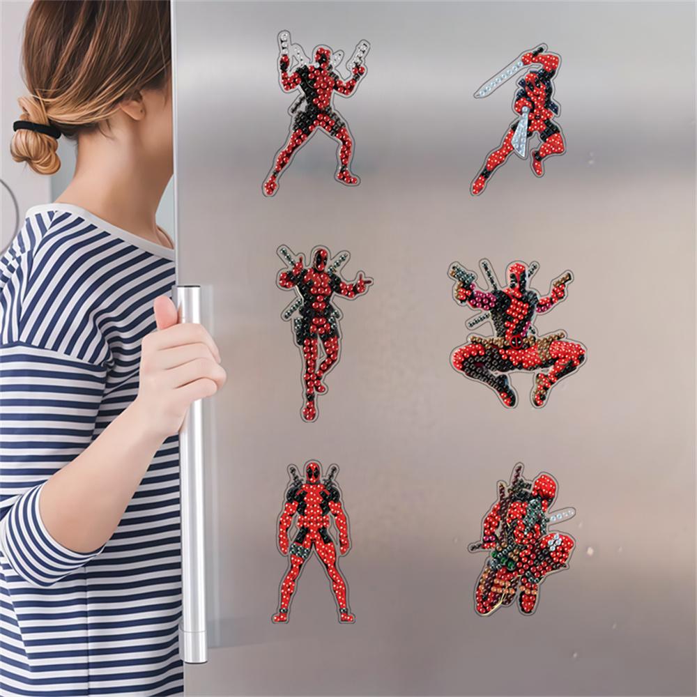 6pcs/Set Diamond Painting Magnets for Refrigerator Diamond Art Fridge Magnets for Adults Diamond Art Refrigerator Magnets Kits