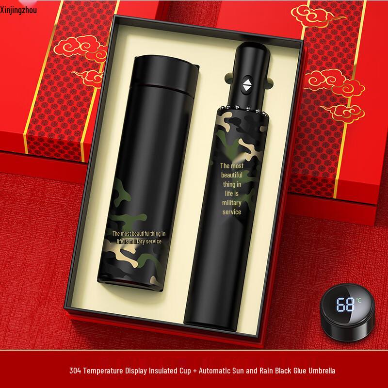 Xinjingzhou Military-Themed Insulated Travel Mug Souvenir Set