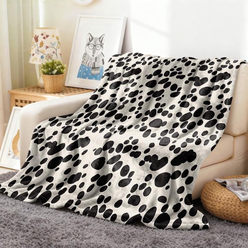 1 Stück Decke Leopardenmuster Kunst Kuhfellmuster Flanelldecke Dünne Decke Weich Warm Decken Festivalgeschenke für ganzjährige Nutzung