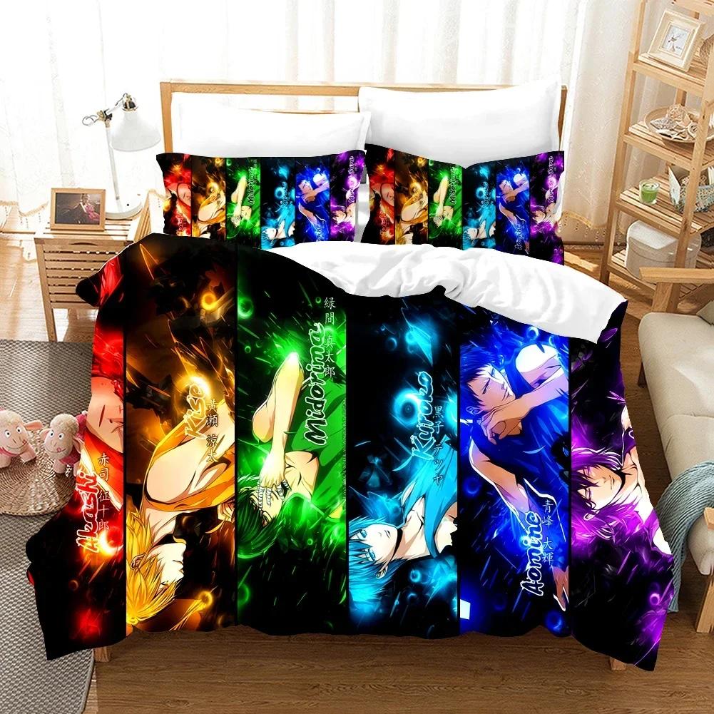 Luxury New 3D Print Anime Kids Kuroko's Basketball Bedding Set Luxury Duvet Cover Set Home Textile Queen King Single Size