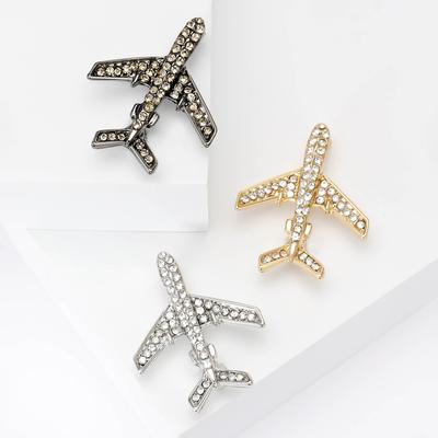 Fashion Rhinestone Small Plane Brooch, Niche High-End Women'S Clothing Pin Jewelry Corsage