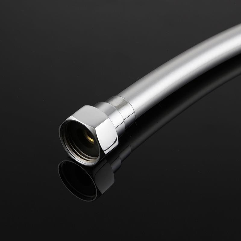 Silver/Grey PVC Anti-Tangle, Anti-Explosion, Heat & Pressure Resistant Shower Hose