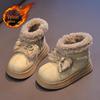 Girls' Winter 2025 Bowknot Snow Boots, Velvet-Lined, Warm, Fashionable Short Boots for Toddlers & Kids, Furry Cotton Design.