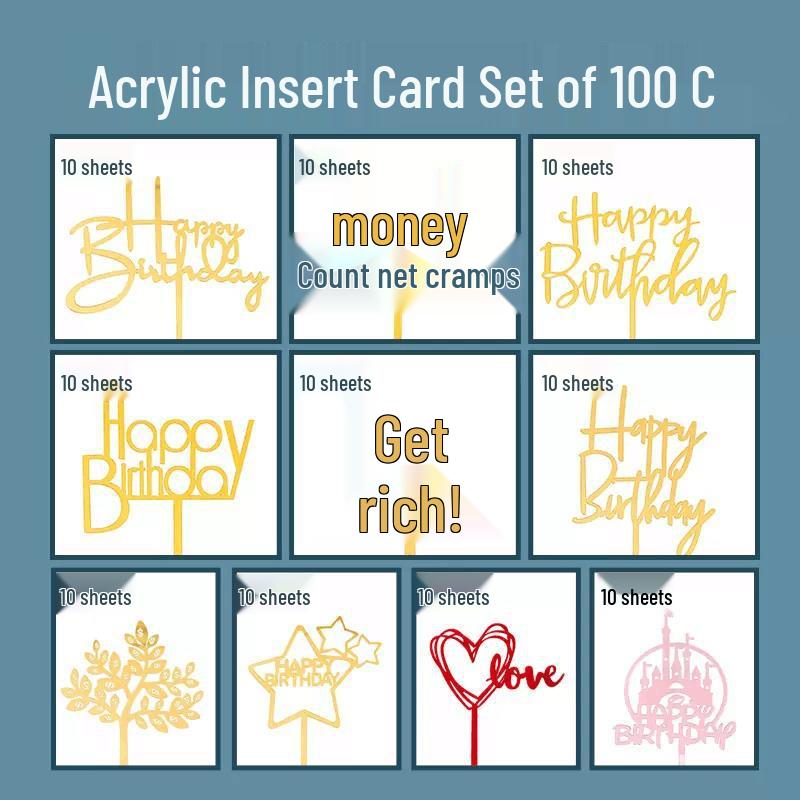 50-Pack Acrylic 'Happy Birthday' Cake Toppers - Popular Party Decorations with Free Shipping