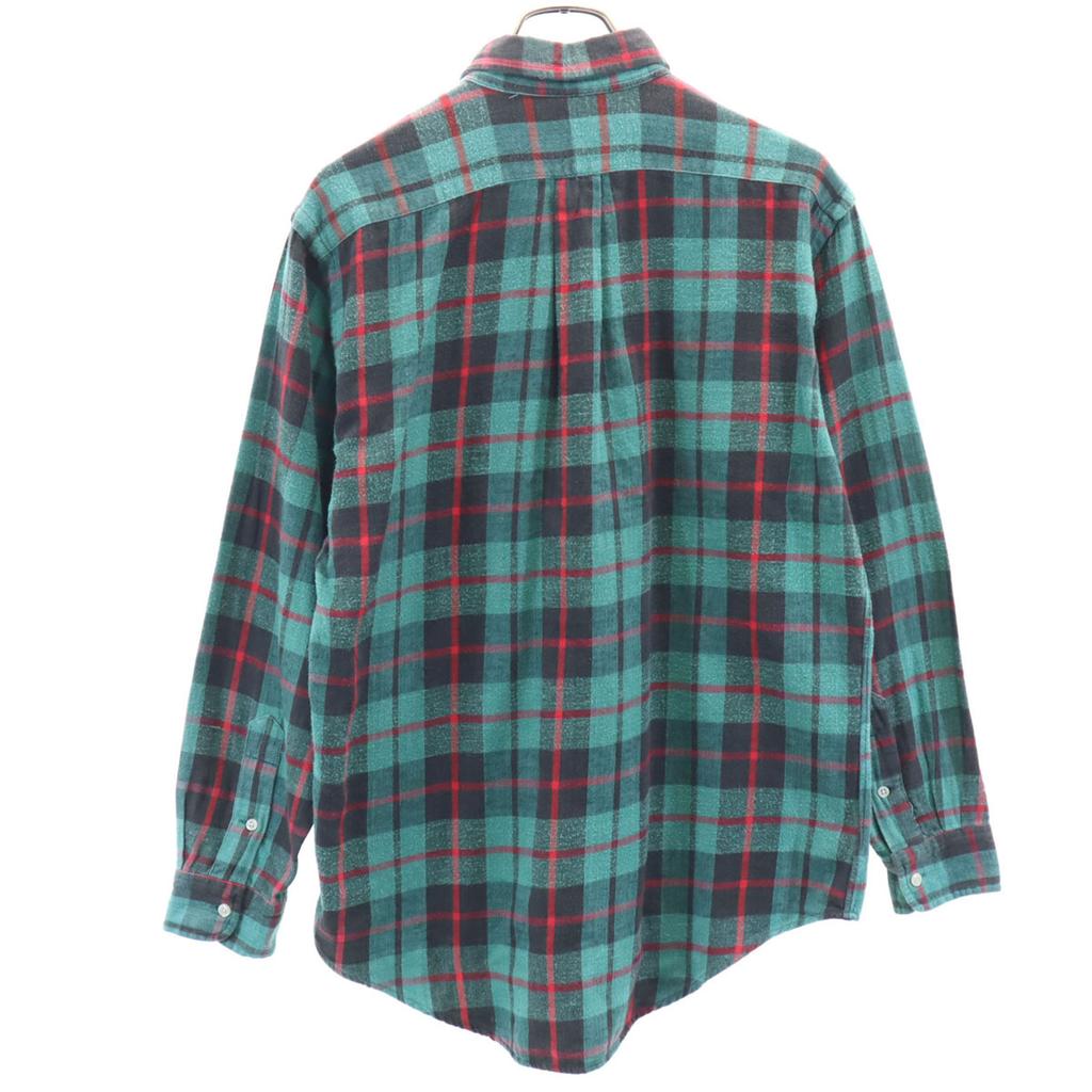 POLO COUNTRY RALPH LAUREN 80s 90s Old Tartan Check Pattern Long sleeve Cotton shirt Men's Used