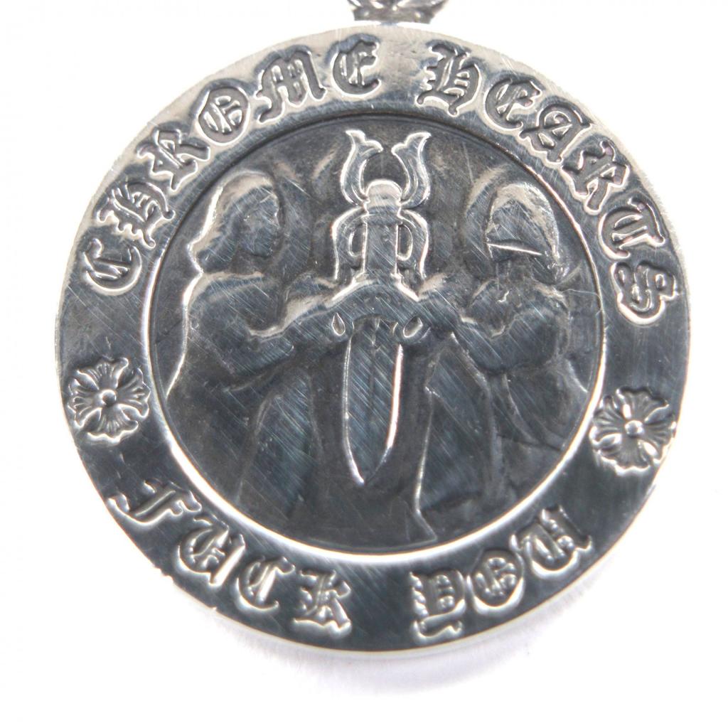 Great CHROME HEARTS Pendant top Angel Medal Charm V1 Silver 925 mens Used