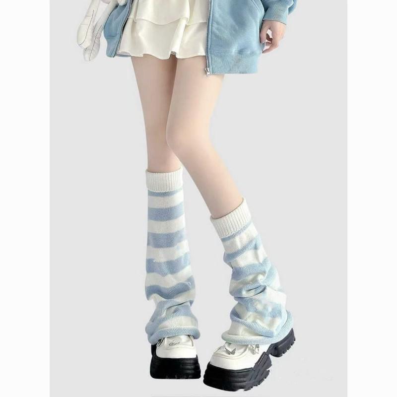 Womens Mid-Calf Knit Leg Warmers Stack Socks Casual Fashion Ribbed Cuffed Sock Covers
