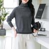 0 Wool Sweater Women's Loose and Thin Long Sleeves Stacked Collar Curled Pullover Sweater Backing Knitted Top Thin New