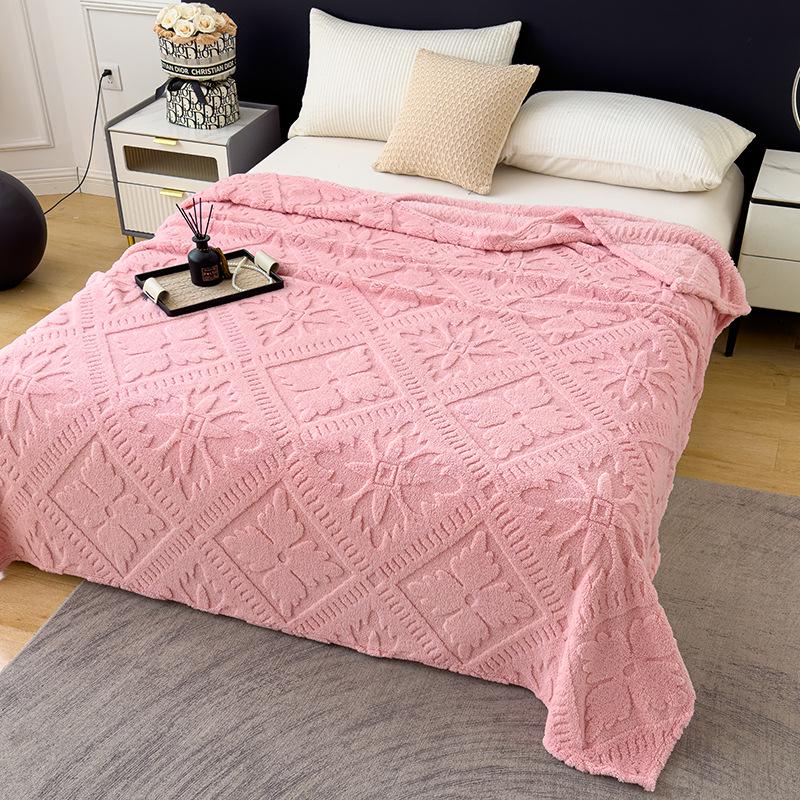 Double-Sided Velvet Cloud Mink Flannel Jacquard Blanket - Multifunctional Throw Gift.