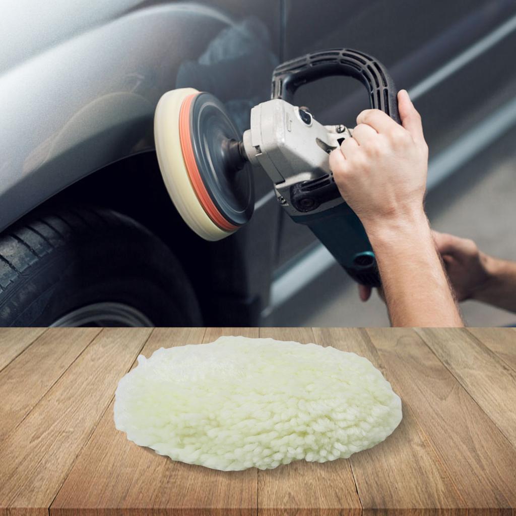 Wool Polishing Bonnet Pad 180mm for Vehicle and Furniture Applications Soft Material Improves Polishing Effect