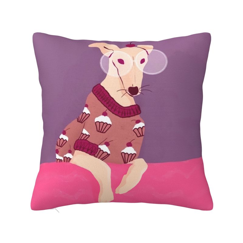 Custom Medieval Greyhound Cushion Cover Whippet Sighthound Dog Soft Luxury Pillows Decor Home