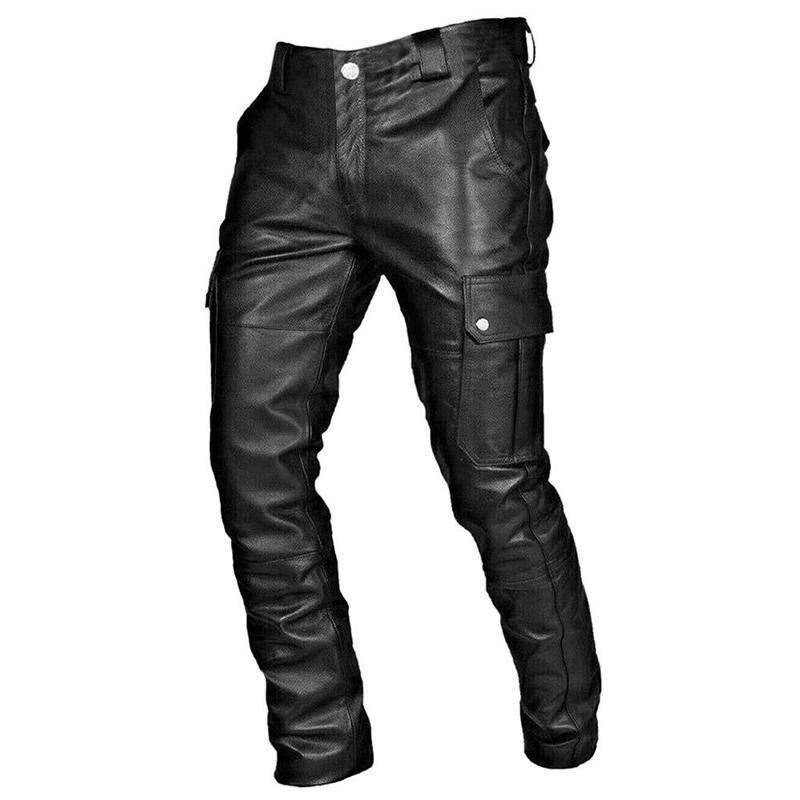 

Чоловічі гарні шкіряні штани Vintage Gothic Motorcycle Leather Pants Diablo Rock Pu Leather Pants M