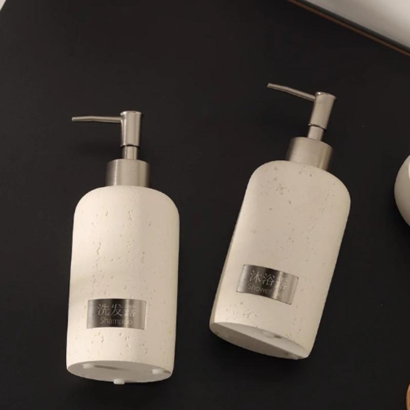 1pc Gravel Lotion Bottle Hotel Liquid Distribution Bottle Shampoo Bottle Bathroom Accessories Liquid Container Storage Tray
