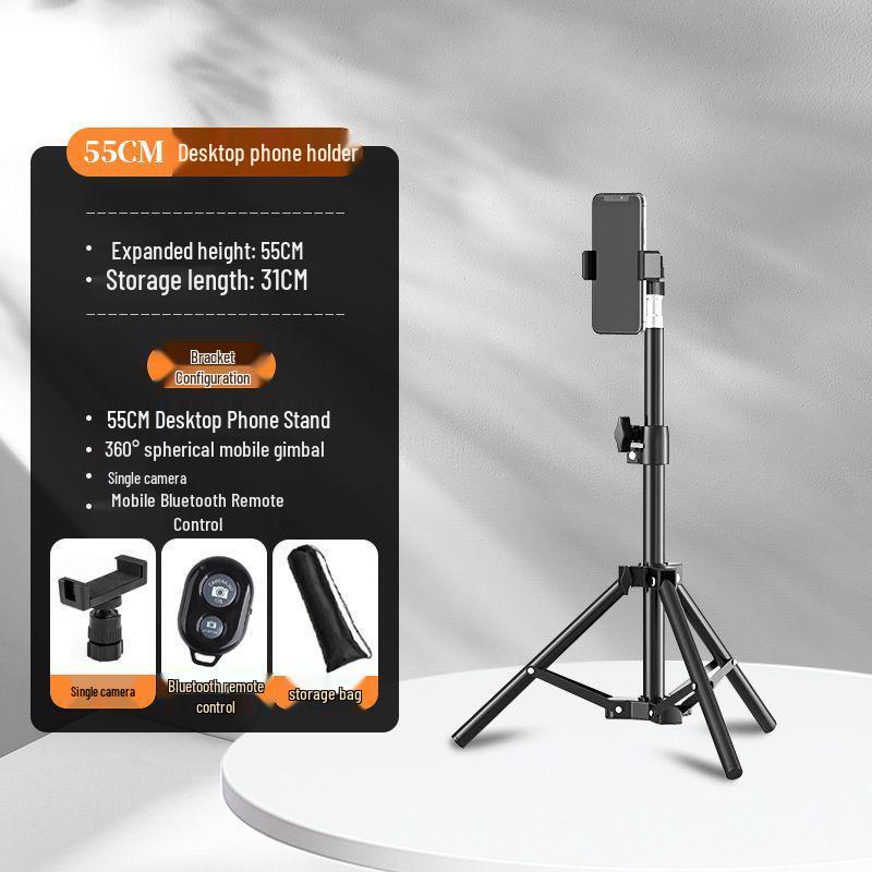 Multi-Functional Mobile Phone Tripod & Selfie Stick with Light for Live Broadcasting