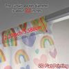 Set Of 2 Flat Printing Jit Curtains Without Rod Colorful Hearts Popular Digital Printed Versatile Fabric Made Polyester