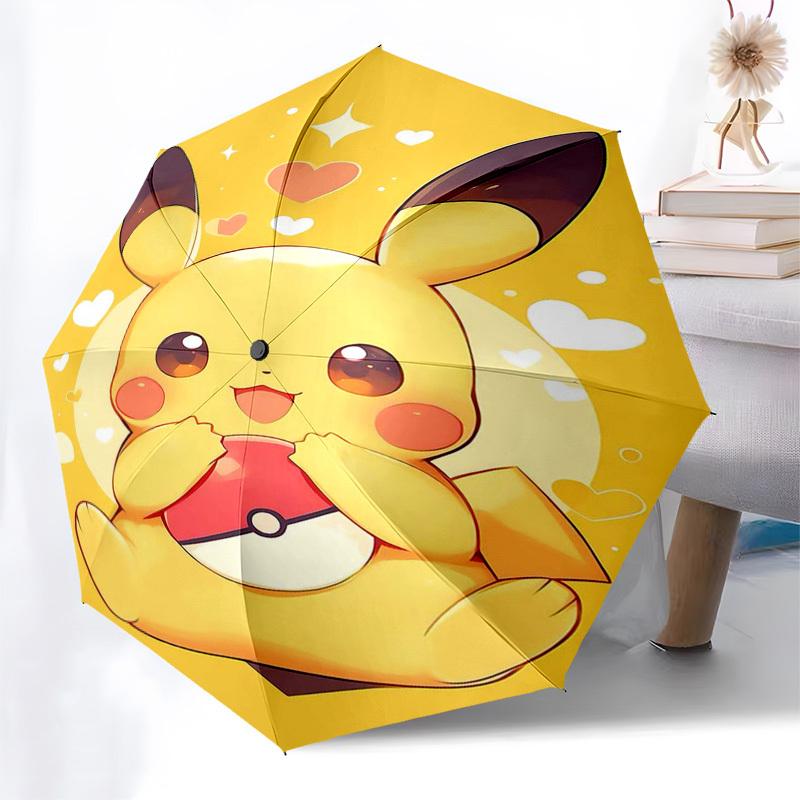 

1pc Powerpuff Girls Automatic Folding Umbrella, Portable 3-Fold Design with 8-Bone Iron Frame, Outdoor for Fans, Travelers, Daily Use, Gift for All Oc