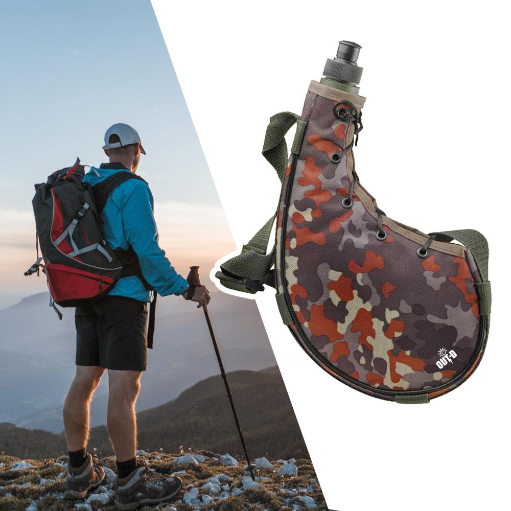 

Outdoor Water Bottle 800ml Water Kettle Sports Bottles with Shoulder Strap for Hiking Backpacking хаки