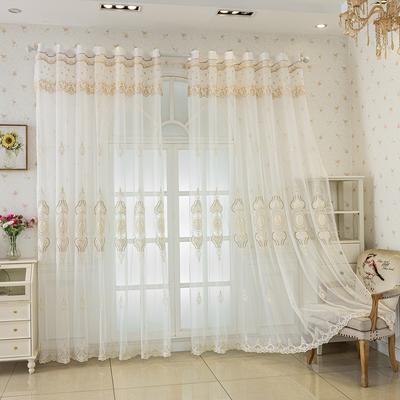 Luxuriöse europäische bestickte Gaze-Vorhänge, Wohnzimmer, Balkonvorhänge, Schlafzimmer-Stickerei-Vorhänge