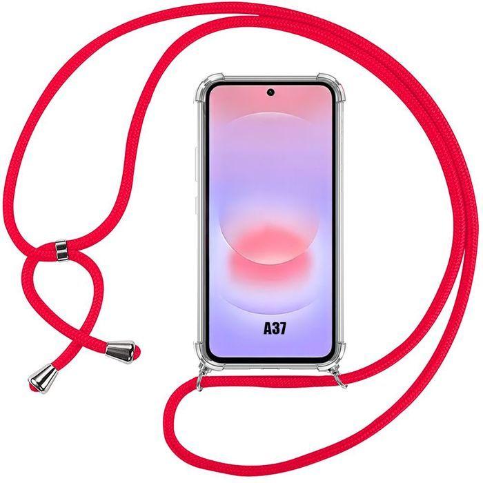 Silikonhülle - BOOLING - für Samsung Galaxy A37 5G - Stoßfest mit rotem Band
