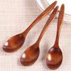 Cuchara de madera de alta calidad, utensilio para sopa de arroz, cucharilla de postre, cuchara para revolver café, helado