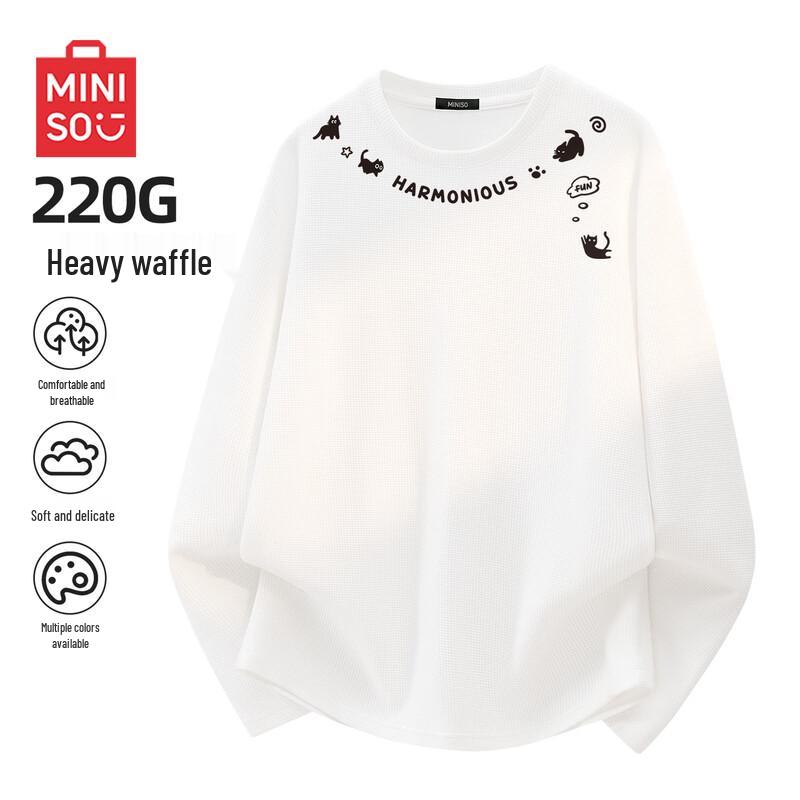 

Мужская вафельная футболка с длинным рукавом MINISO M