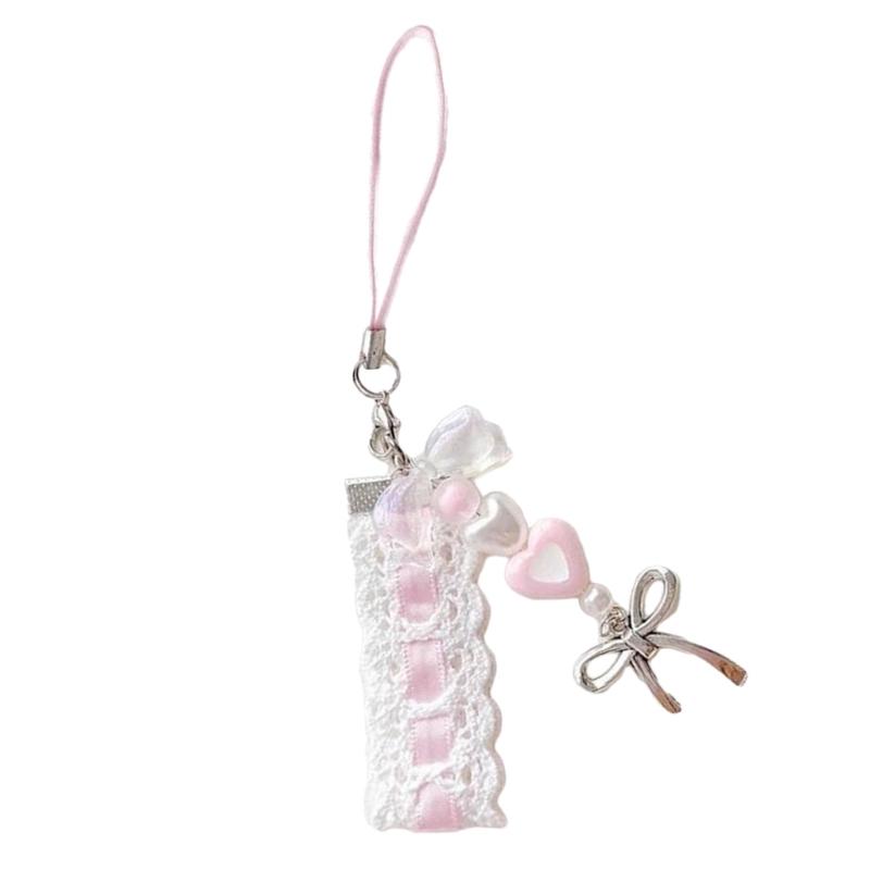 

Handmade Phone Strap in Princess Dream Style Delicate Beaded Phone Case Chain Sophisticated Keychain Pendant Charm 1