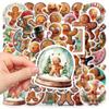 50PCS Kawaii Christmas Dessert Gingerbread House Stickers for Scrapbooking Skateboard Phone Case Children's Gift Toy