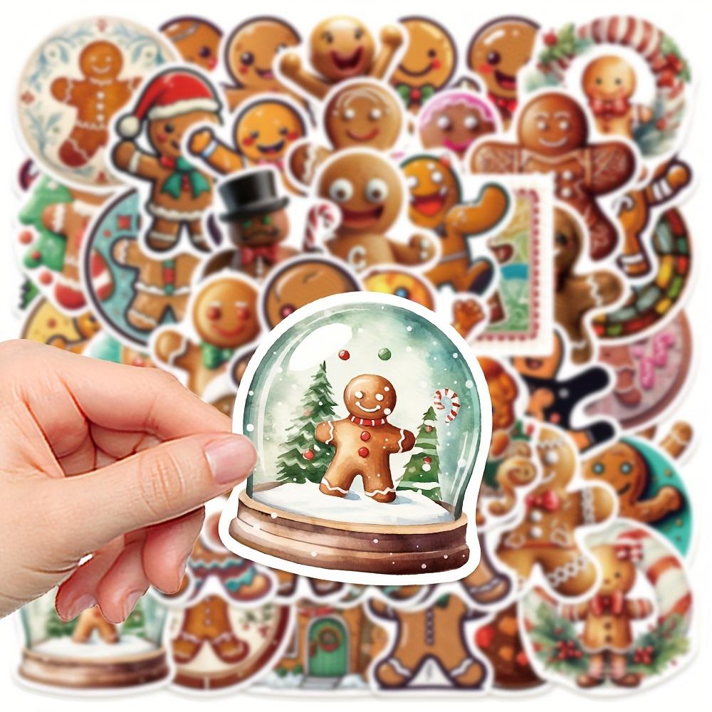50PCS Kawaii Christmas Dessert Gingerbread House Stickers for Scrapbooking Skateboard Phone Case Children's Gift Toy