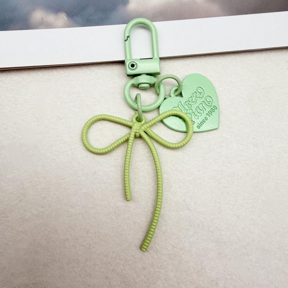 Colorful Heart Bow Keychain DIY Pendant for Bags