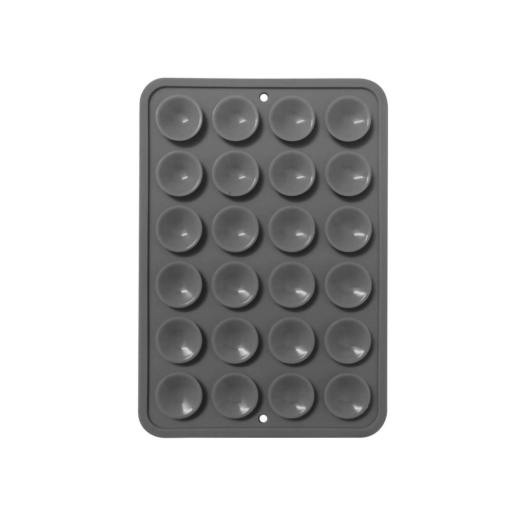 Black Silicone Anti-Slip Phone Stand: 24 Portable, Minimalist Suction Cup Stickers