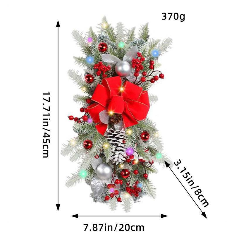 Weihnachtskranz Rattan Türvorhang Anhänger Zuhause LED Leuchtend Treppe Über Kopf Dekorativ Türhänger Weihnachtsdekorationen