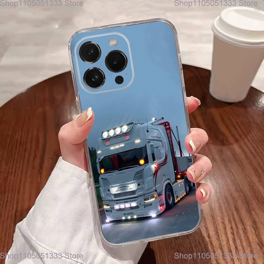 Heavy Truck Car Cool Phone Case For iPhone 17,16,15,14,13,12,11 Plus,Pro,Max,XR,XS,Plus,E,SE4,Mini Transparent Cover