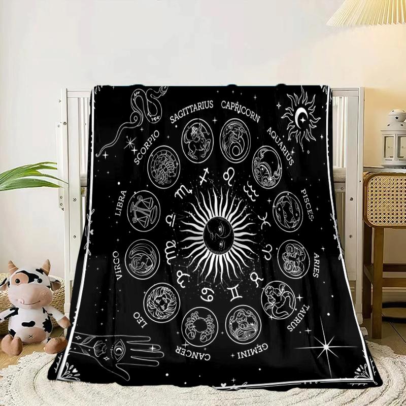 Astrological Symbols Mandala Blanket Flannel Blanket Throw Blanket Sofa Cover Blanket Soft Premium Blanket Picnic Blanket Tv Blanket Gifts