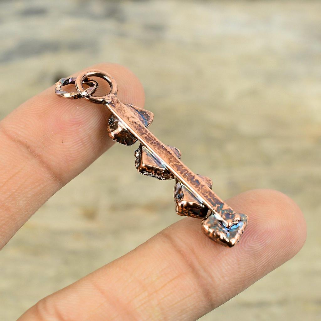 Labradoryt Surowy Kamień Szlachetny Wisiorek Elektroformowany Miedziany Wisiorek Ręcznie Robiona Miedziana Biżuteria Designerski Wisiorek Biżuteria Elektroformowana Prezent Dla Niej