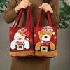 4pcs Festive Christmas Gift Doll Bags - Red&Golden Knitted Storage Treats with Santa, Snowman,Deer Designs,Christmas Accessories
