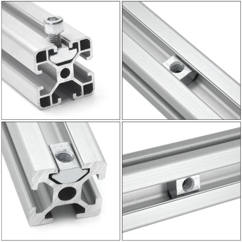 50Pcs/set Aluminum Profiles Sliders Nut Square Nut T Guide Sliding Hammer Nut Fastening Hardware Nuts Accessories