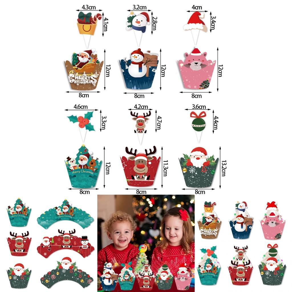 Christmas Cake Embellishments Paper Flags And Insert Cards For Seasonal Events