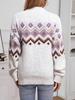 Women's Autumn/Winter 2025 Snowflake Half-High Collar Knit Sweater - European & American Style